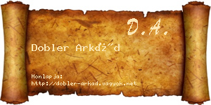 Dobler Arkád névjegykártya